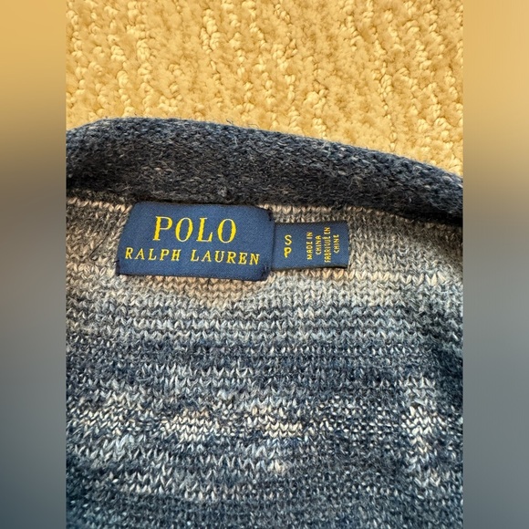 Polo RALPH LAUREN Womens Knit Sweater Blue Aztec Pattern size SP - Picture 4 of 6